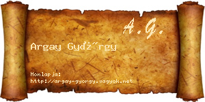 Argay György névjegykártya