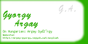 gyorgy argay business card